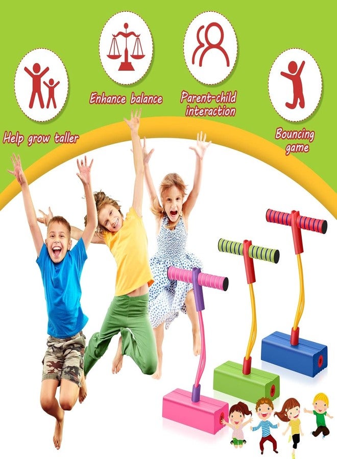 QWEPTY Foam Pogo Jumper - Kids Jumping Stick with Squeaky Sound, Improves Balance Trainer Indoor & Outdoor Fun Toy Non-Slip Handles, Safe Soft Foam Base Girls and Boys- Holds up to 280lbs (Lighting-Pack1) - Image 2